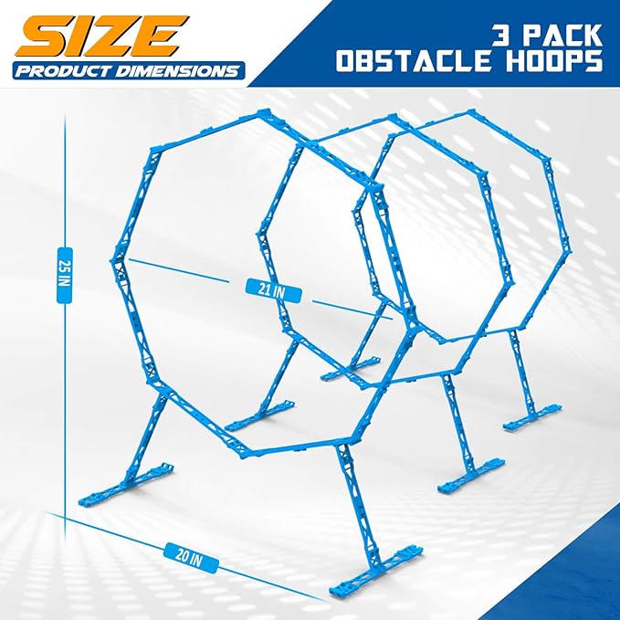 Drone Obstacle Course, Includes 3 Pack Easy to Build Obstacle Hoop, FPV Racing Drone Loop Gate