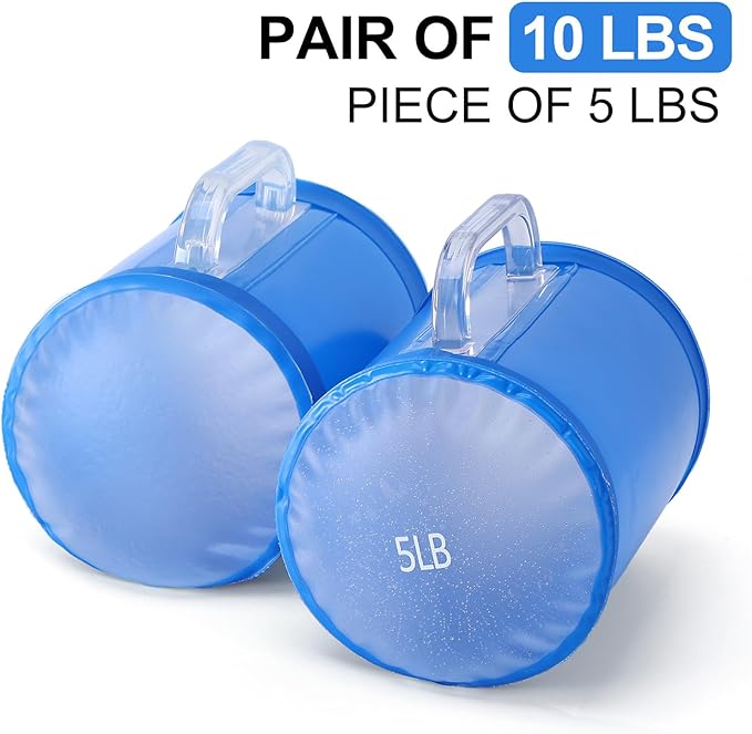 Water Dumbbells, Water Filled Training Dumbbells, Travel Weights Set, Adjustable Weights to 4-30