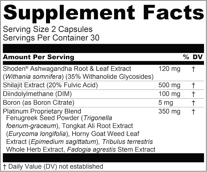 Essential Elements T-Hero Platinum Male Health Supplement for Mens Health - Muscle Growth Support &