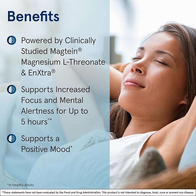 Jarrow Formulas Magnesium L-Threonate, MagMind Productivity, High Absorption Magnesium, Brain