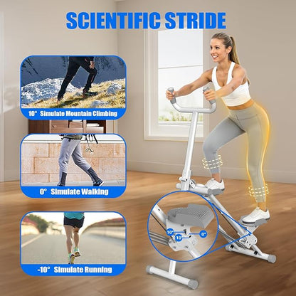 Steppers for Exercise at Home Stair Stepper with Handlebar and Resistance Foldable Stepper Climber