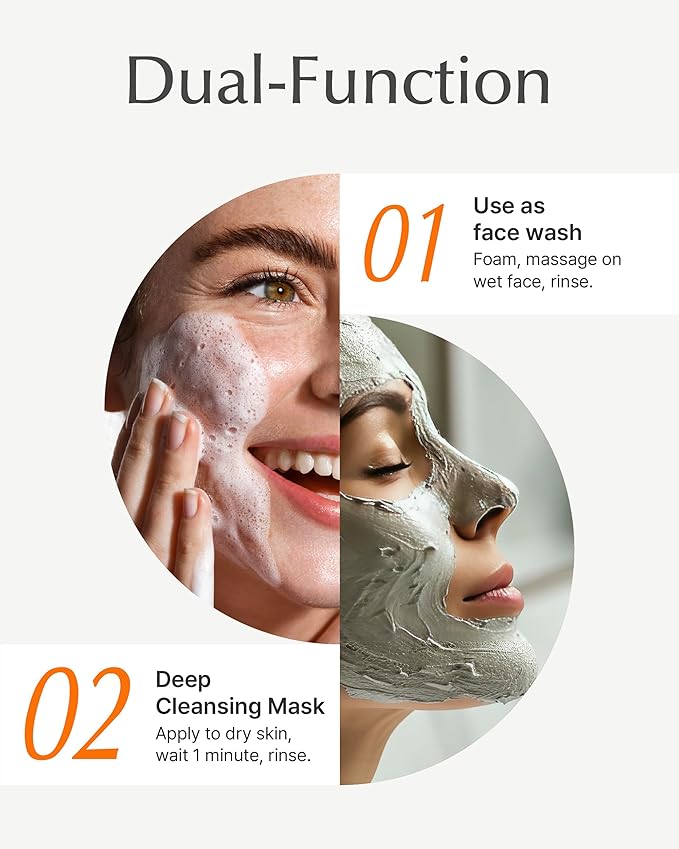 SU:M One Minute Clay Mask - Pore Cleanser & Hydrating 2-in-1 Korean Face Mask and Facial Cleanser