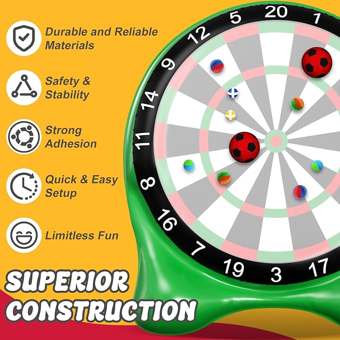 Inflatable Soccer Dart Board, Giant Kick Darts,Indoor Outdoor Lawn Yard Games for Kids Adults