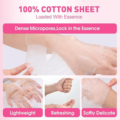 12 Pack Collagen Hydrating Face Masks Skincare, Sheet Face Mask for All Skin Types, Facial Masks