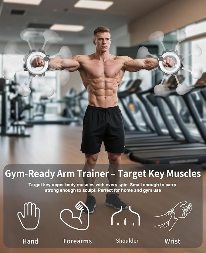 Arm Workout for Men and Women, 360° Hand-Crank Forearm Trainer, Chest Trainer,Shoulders and Arm