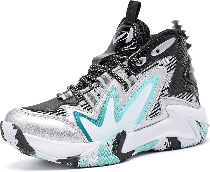 JMFCHI Kids Basketball Shoes High-top Sports Shoes Sneakers Durable Lace-up Non-Slip Running Shoes