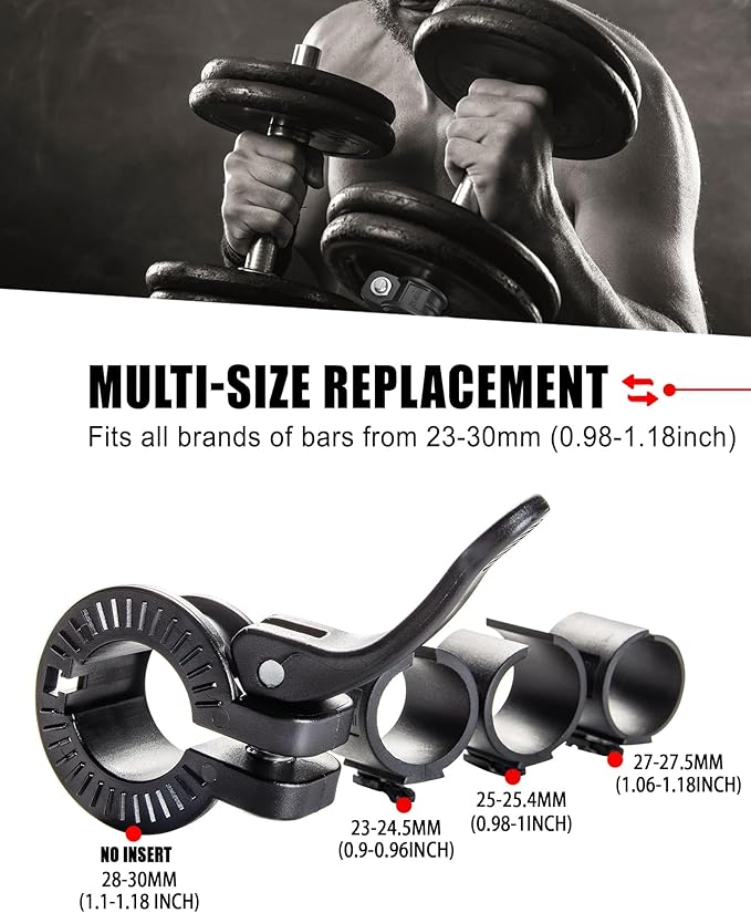 Mini Barbell Clips 1 inch I Multi-Size Adjustable Barbell Collar I 1 inch Barbell ClampsIQuick