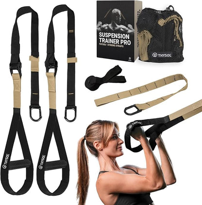 THYSOL® Resistance Trainer Pro Xtreme Straps Army | Sling Trainer Set with Adjustable Door Anchor |