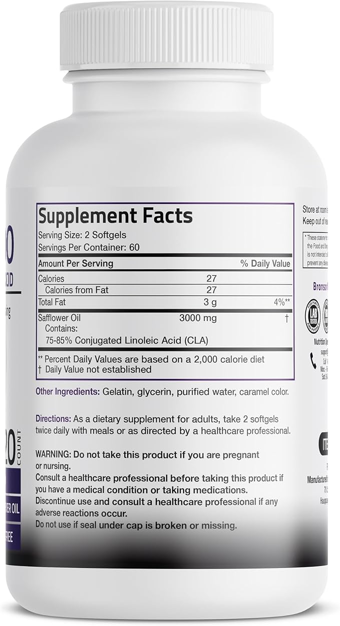 Bronson CLA 3000 Extra High Potency Supports Healthy Weight Management Lean Muscle Mass