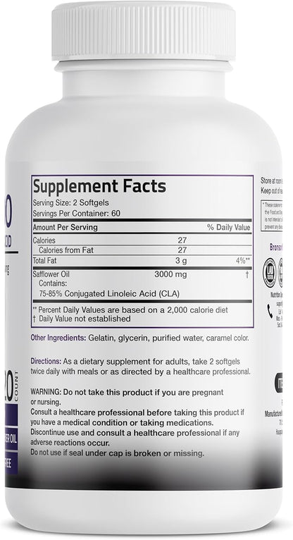 Bronson CLA 3000 Extra High Potency Supports Healthy Weight Management Lean Muscle Mass