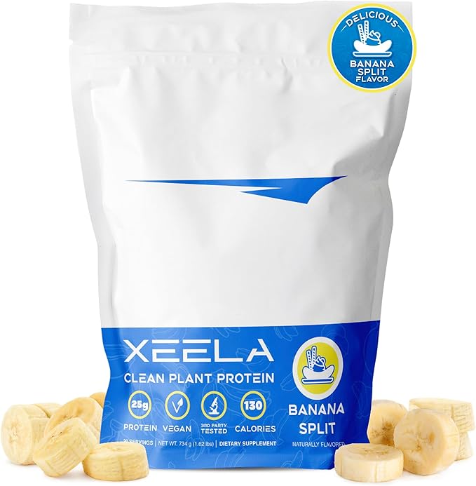 XEELA Plant Based Vegan Protein Powder - Independently Tested - 25g High Protein, Pea Protein for
