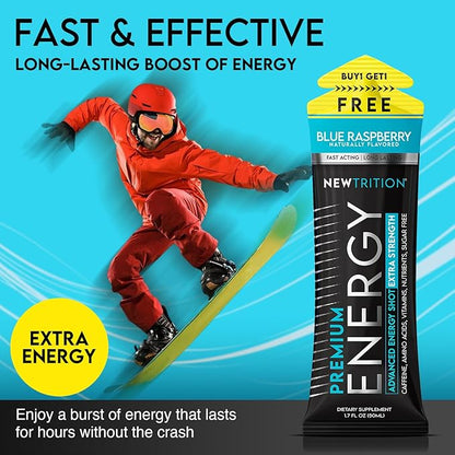 NewTrition® Extra Strength Energy Shots, 250mg Caffeine Energy Shots with Vitamin B & Amino Acids