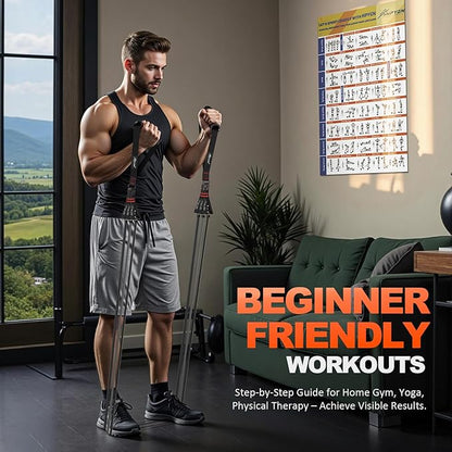 HPYGN Resistance Bands, Exercise Bands with Handles, Fitness Bands, Workout Bands with Door Anchor