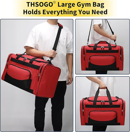 22 inch Gym Bag for Men - 55L Large Travel Duffle Bag Sports Equipment Bag with Multiple Zippered