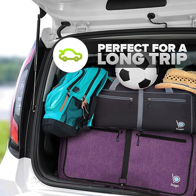 Bago Large Foldable Duffel Bags for Traveling Women & Men - 80L Packable Duffle Bag for Travel with