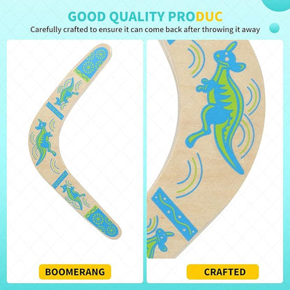 Boomerang for Kids, Australia Style Handmade Wooden Authentic Boomerang, V-Shaped Returning