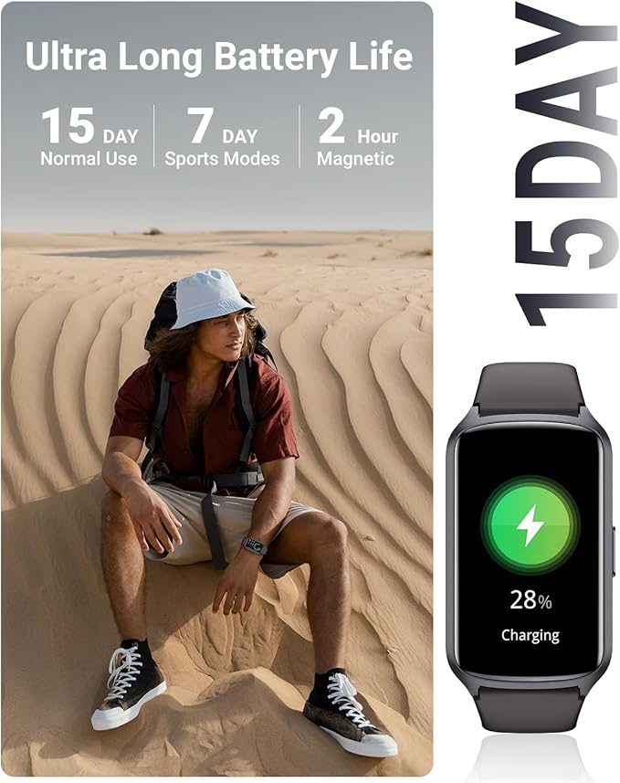 Health Fitness Tracker with 24/7 Heart Rate, Blood Oxygen, Blood Pressure, Sleep Tracker, 5ATM