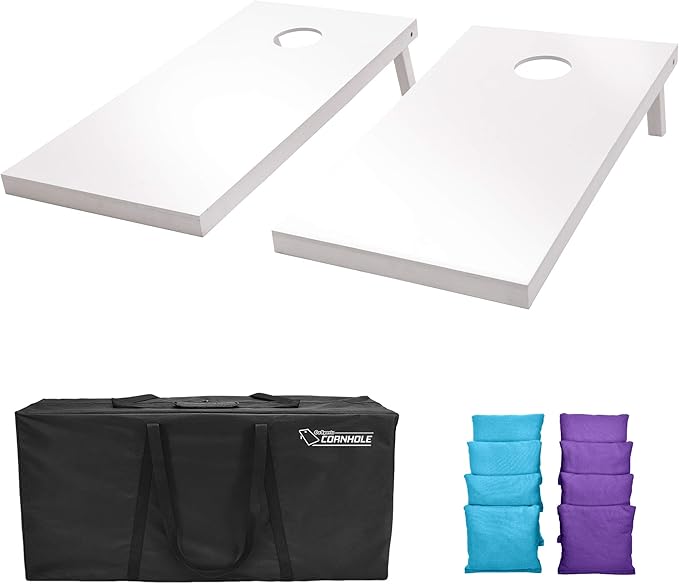 GoSports 4 ft x 2 ft Regulation Size Wooden Cornhole Boards Set - Includes Carrying Case and Over