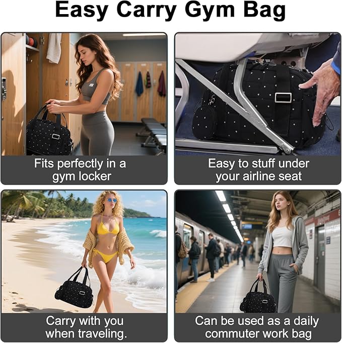 CAMTOP Mini Gym Bag for Women, Small Gym Tote Bag Puffy Quilted Sports Duffel Bag with Wet