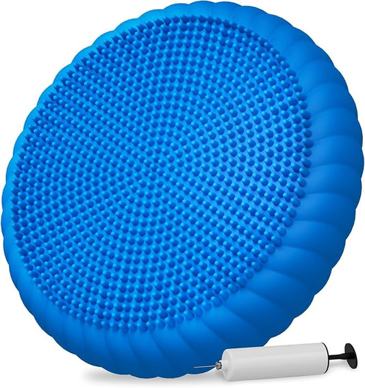 Wobble Cushion with Inflation Pump - Wobble Disk Balance Disc Wiggle Seat for Sensory Kids, Balance