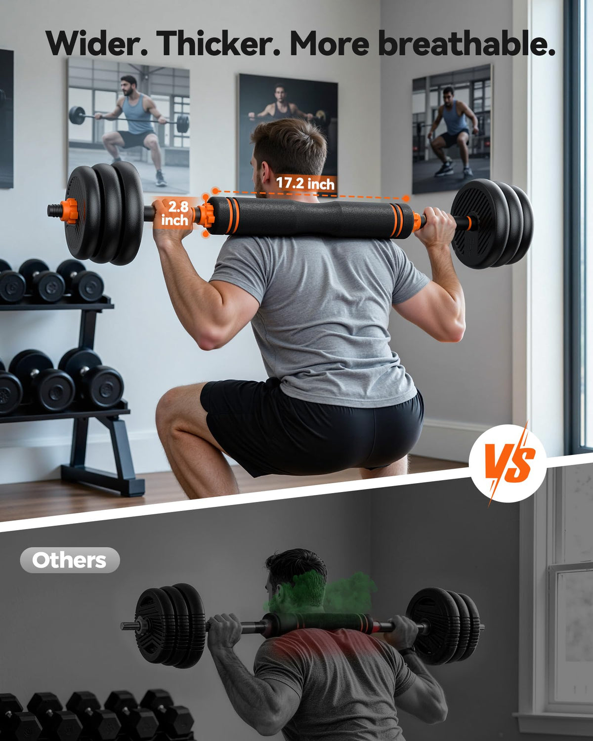 FEIERDUN Adjustable Dumbbells, 45lbs Free Weight Set with Connector, 4 in1 Dumbbells Set Used as
