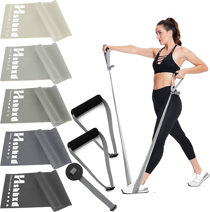 Resistance Bands for Working Out, Physical Therapy Bands, Latex Free Elastic and Exercise Bands Set