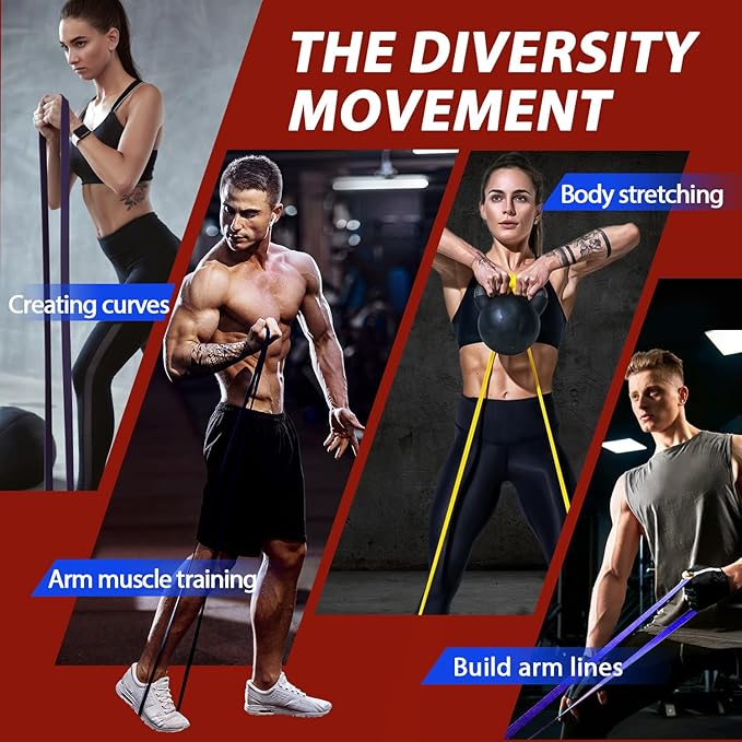 LEEKEY Resistance Bands Set for Pull-Up Assistance & Full-Body Training, Multi-Level Exercise Bands