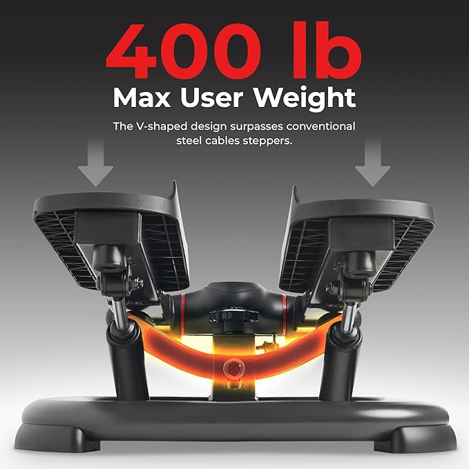 Sunny Health & Fitness 2-in-1 Premium Power Stepper with 400lbs Weight Capacity and Resistance