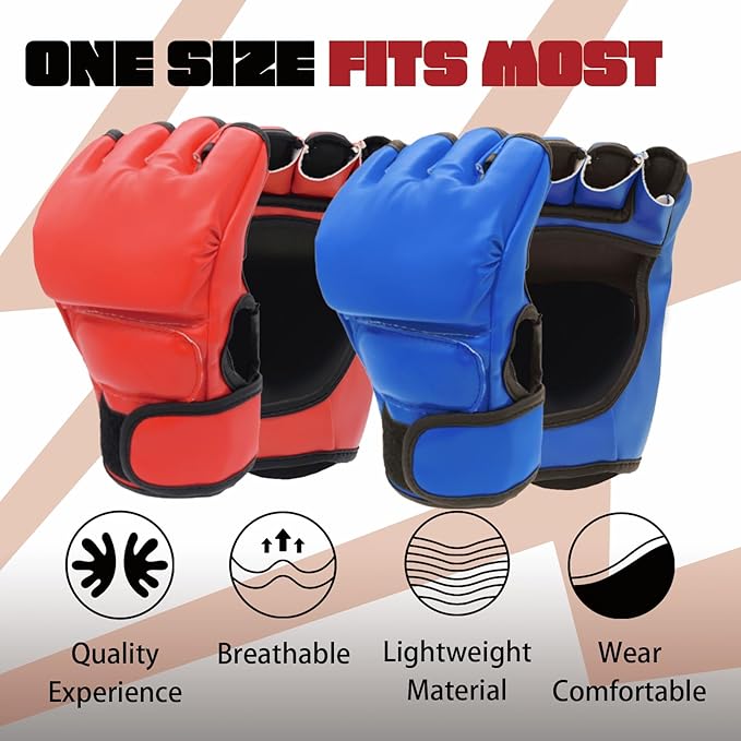 2 Pairs Boxing Gloves Kickboxing Gloves for Men Women Beginner Professional Shockproof Leather