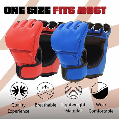 2 Pairs Boxing Gloves Kickboxing Gloves for Men Women Beginner Professional Shockproof Leather