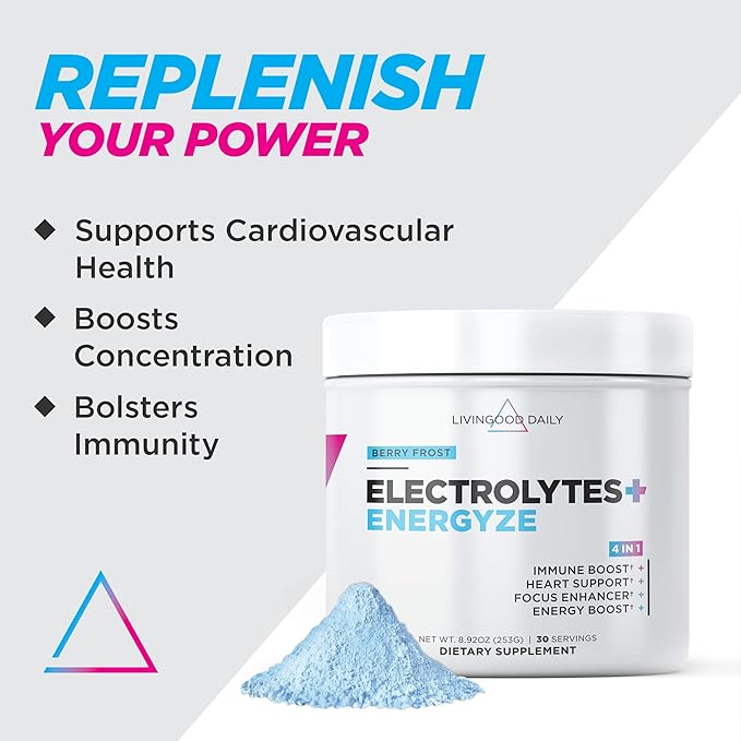 Livingood Daily Electrolytes Powder, Electrolytes Hydration Drink Mix with Vitamin C, Magnesium