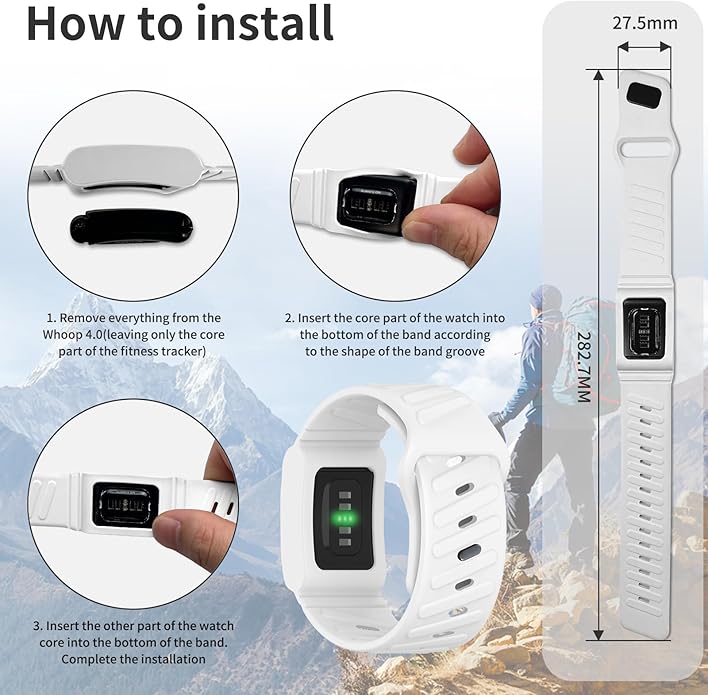 Silicone Sport Band Compatible with Whoop 4.0 Band for Men Women,Soft Comfort Durable Replacement