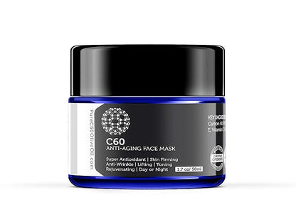 C60 Complete Skin Care Solution - Anti Aging Moisturizer, Mask, Eye Cream and Serum with Carbon 60