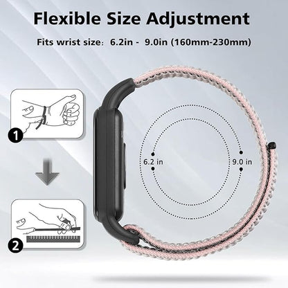 YCHDDER Solo Loop Nylon Bands Compatible with Amazfit Band 7 Straps,Soft Breathable Comfortable