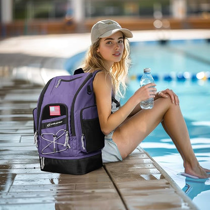 Maelstrom Swim Backpack,35L Swimming bag with Separate Shoes Compartment,Swim Gear Bag,Athlete Gym