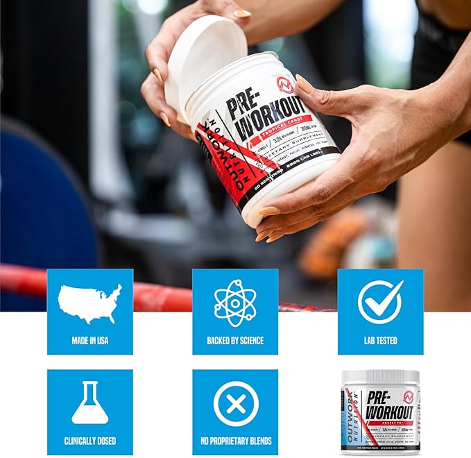 Outwork Nutrition Pre Workout Powder for Men & Women - Pre-Workout Supplements Without Creatine