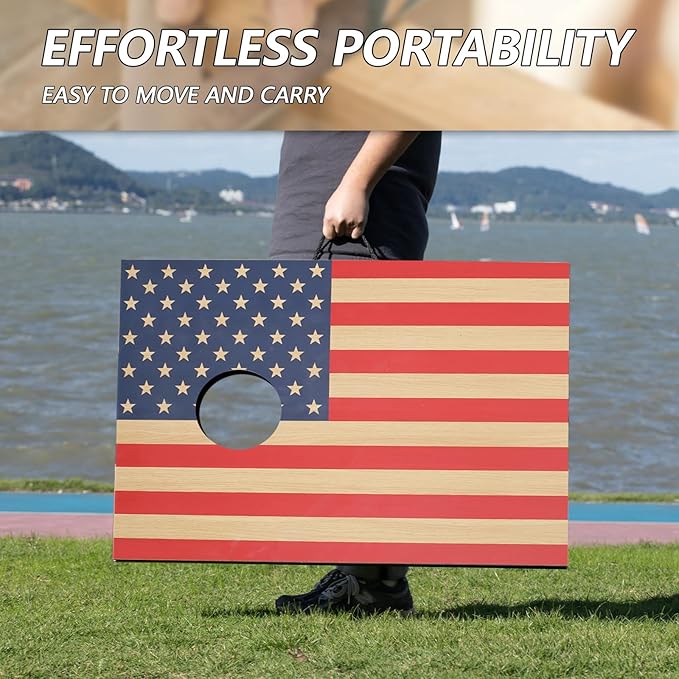 Cornhole Sets 4 x 2 ft / 3 x 2 ft with 8 Bean Bags Regulation Size, Corn Hole Games for Adults