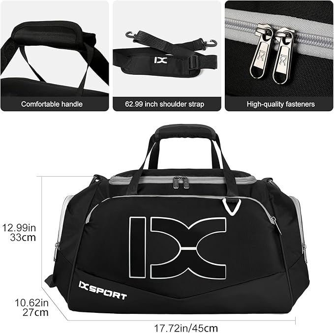Sports Gym Bag，INOXTO Travel Duffel Bag with Dry Wet Pocket And Shoe CompartmentFor Women and