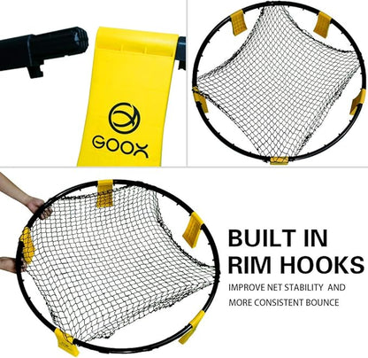 GOOX Outdoor Beach Ball Games with Carrying Bag, 3 Balls, Net and Strip Light (ONLY for Light Up