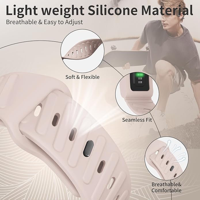 Silicone Sport Band Compatible with Whoop 4.0 Band for Men Women,Soft Comfort Durable Replacement