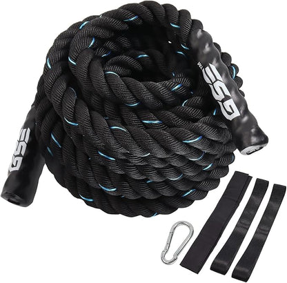 GSE Games & Sports Expert Gym Battle Rope, Heavy-Duty Workout Ropes for Indoor & Outdoor Workout