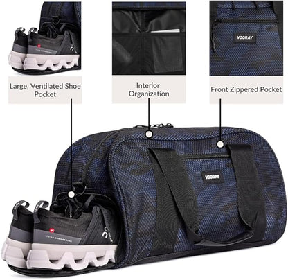 Vooray Burner Gym Duffel Bag, Gym Bag for Women and Men with Shoe Compartment, Weekender, Overnight