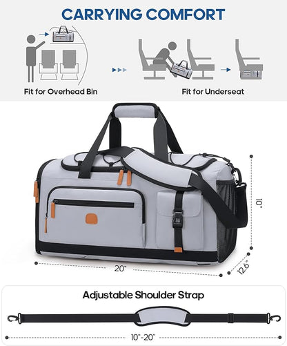 Gym Bag for Men and Women with Shoe & Laptop Compartment, 3-in-1 Sports Travel Duffel Bag