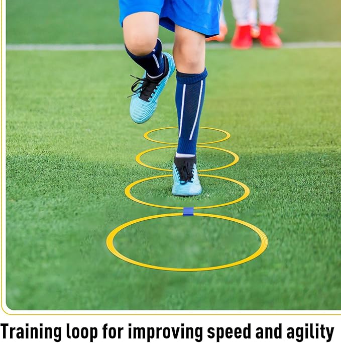 Shappy 50 Pcs Agility Rings with Storage Bags 15 Inch Agility Training Rings Hoop Exercise Ring