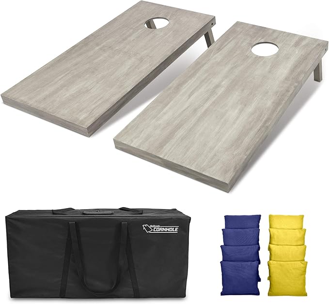GoSports 4 ft x 2 ft Regulation Size Wooden Cornhole Boards Set - Includes Carrying Case and Bean