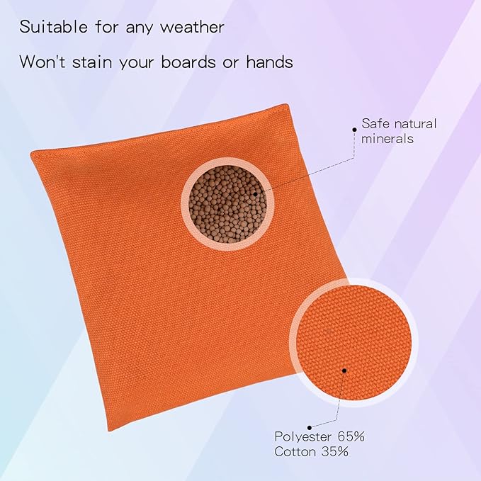 Set of 8 Regulation Cornhole Bags Double Sided, Weather Resistant Bean Bags for Cornhole Toss Game