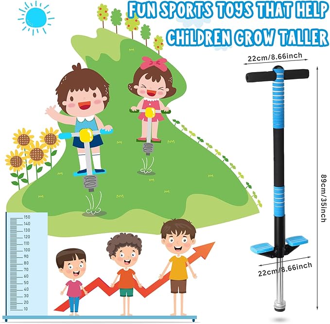 Leitee 2 Pack Pogo Stick for Kids Age 6 and Up, Suitable for 40-80 lbs, Soft Foam Jump Stick, Pogo