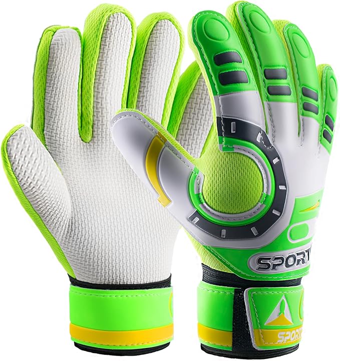 Sportout Kids Goalkeeper Gloves, Soccer Gloves with Double Wrist Protection and Non-Slip Wear