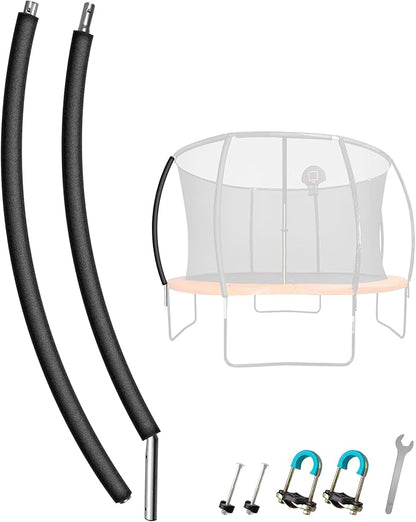 1PCS Trampoline Curved Pole, Universal Trampoline Replacement Enclosure Pole to Fit 8-16FT Curved