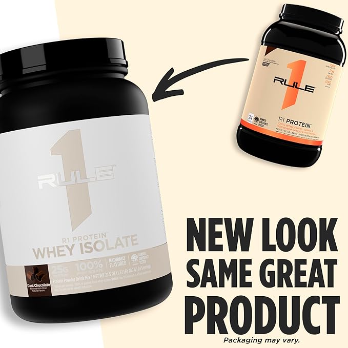 Rule 1 Naturally Flavored R1 Protein Whey Isolate - Clean Formula with 25g Protein & 6g BCAA